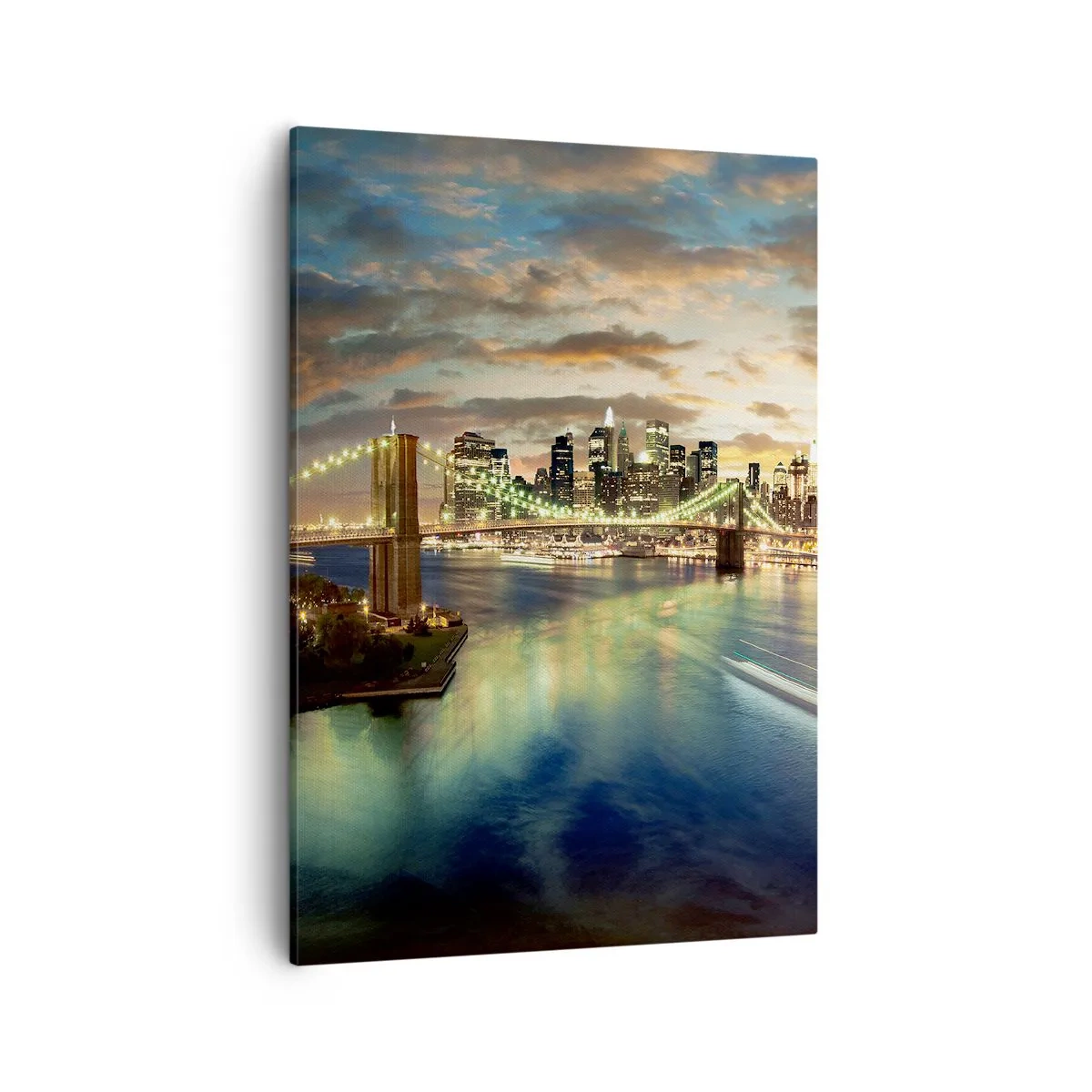 Canvastavla - Bild på duk - En ljus kväll över Manhattan. - 50x70 cm