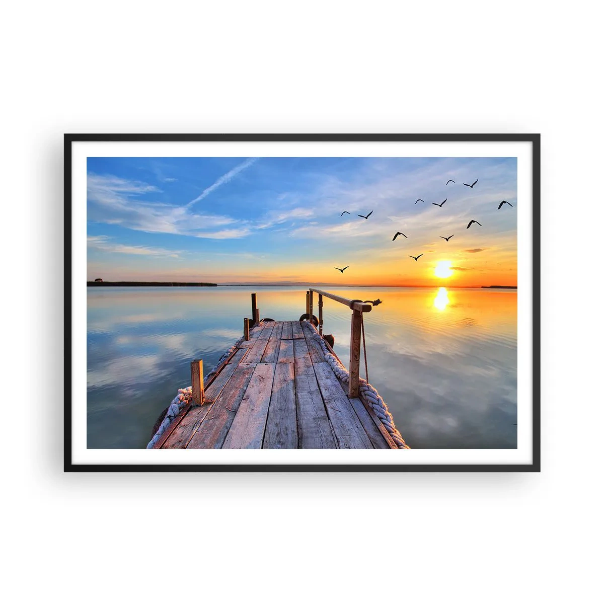 Affisch i svart ram - Gå mot solen - 100x70 cm