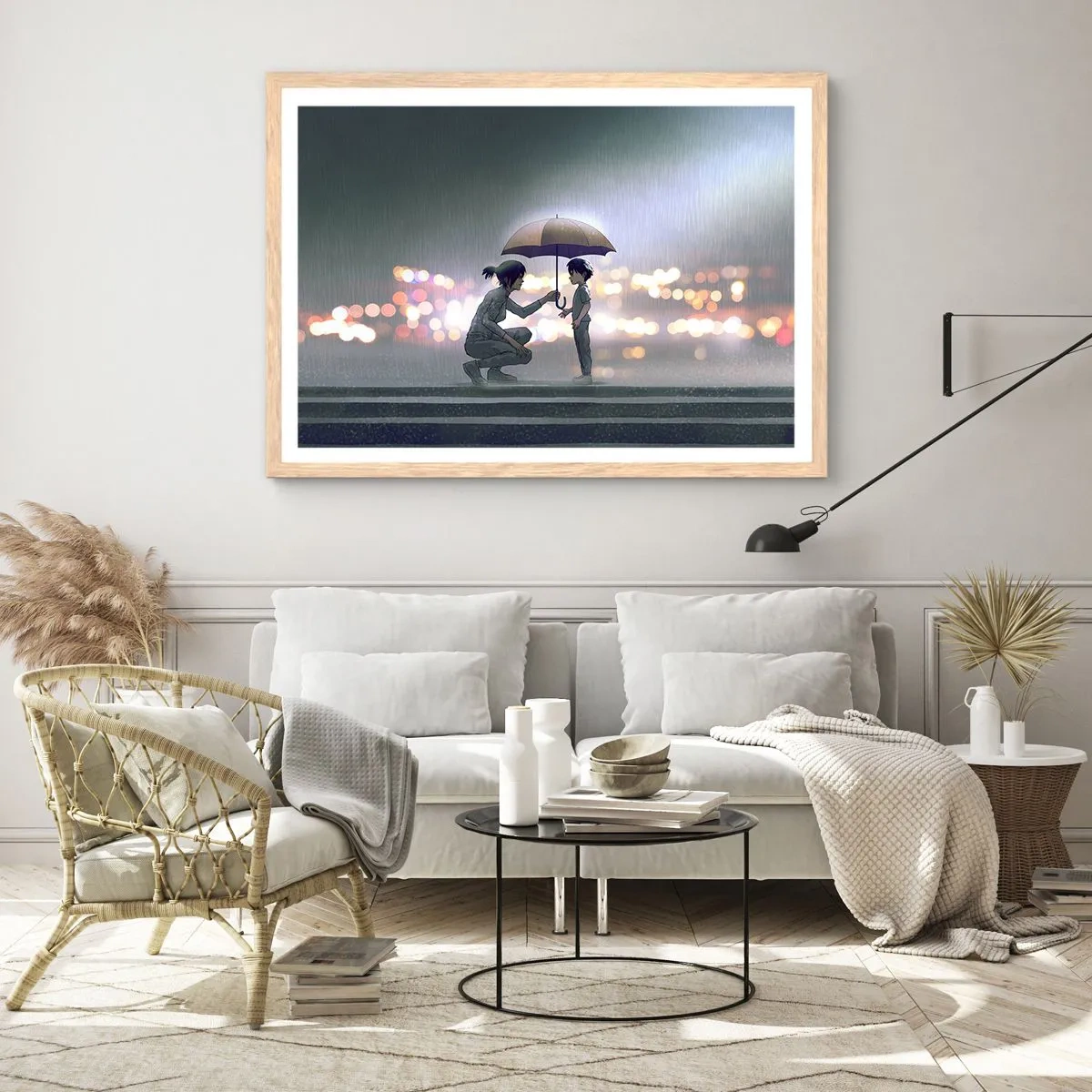 Affisch i ram av ljusek - Och allt är väl nu - 100x70 cm