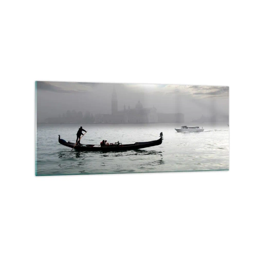 Glastavla - Bild på glas - Sagostad ur vatten och dimma - 120x50 cm