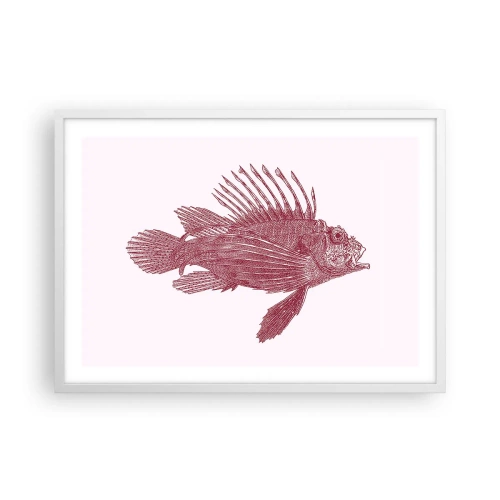 Affisch i vit ram - En invånare i exotiska vatten - 70x50 cm