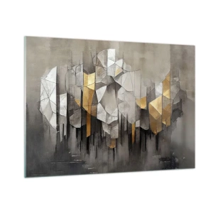 Glastavla - Bild på glas - Komposition av is och ljus - 100x70 cm
