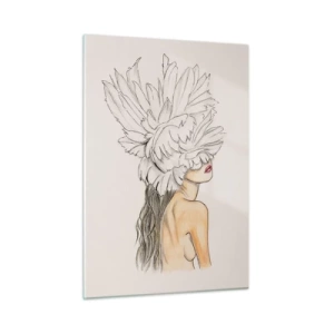 Glastavla - Bild på glas - Krönt skönhet - 50x70 cm