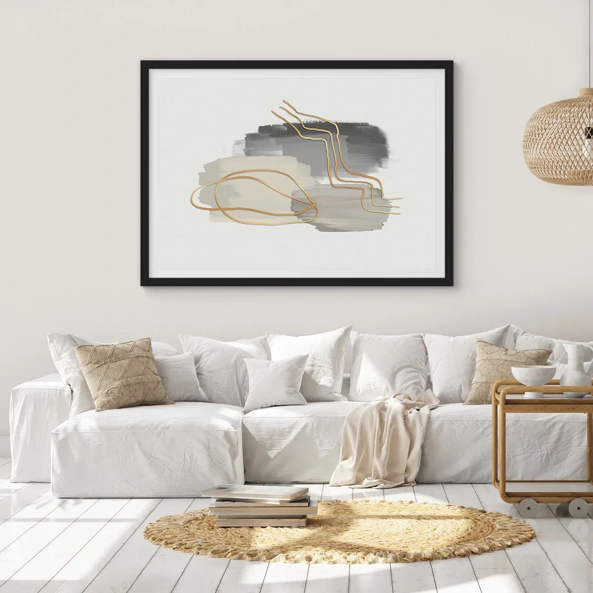 Affisch i svart ram - Varaktighet och rörelse - 100x70 cm