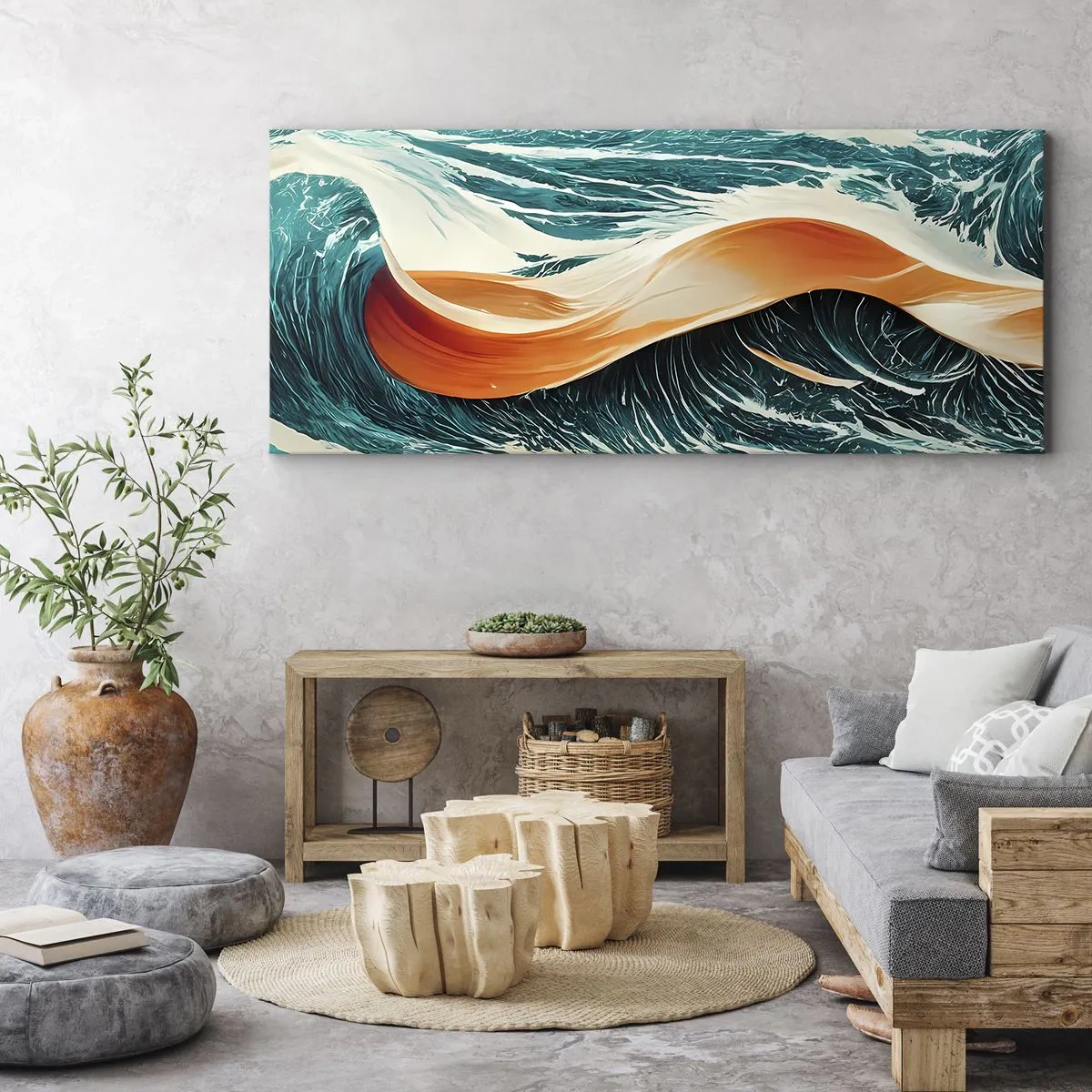 Canvastavla - Bild på duk - Surfarens dröm - 140x50 cm