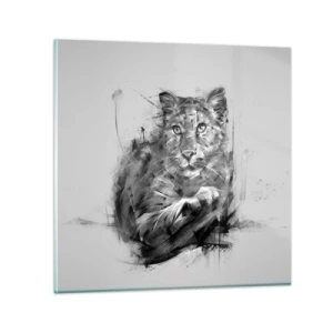 Glastavla - Bild på glas - Ja, jag lyssnar noga - 30x30 cm