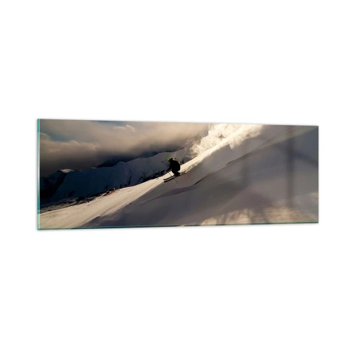 Glastavla - Bild på glas - Fjällutmaningen accepterad - 90x30 cm