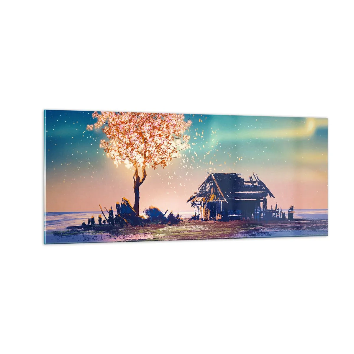 Glastavla - Bild på glas - Naturen är tidlös - 100x40 cm