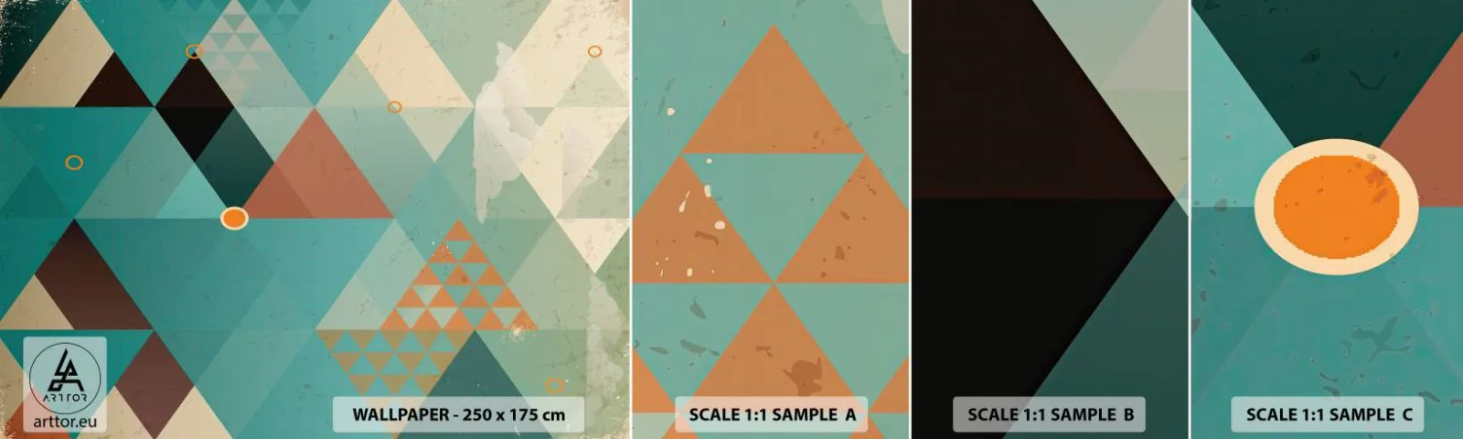 Provbit av självhäftande fototapet Deluxe Sticker - Mångfaldens enighet, enighetens mångfald - Abstraktion, Bit, Modernt mönster - 100x30 cm