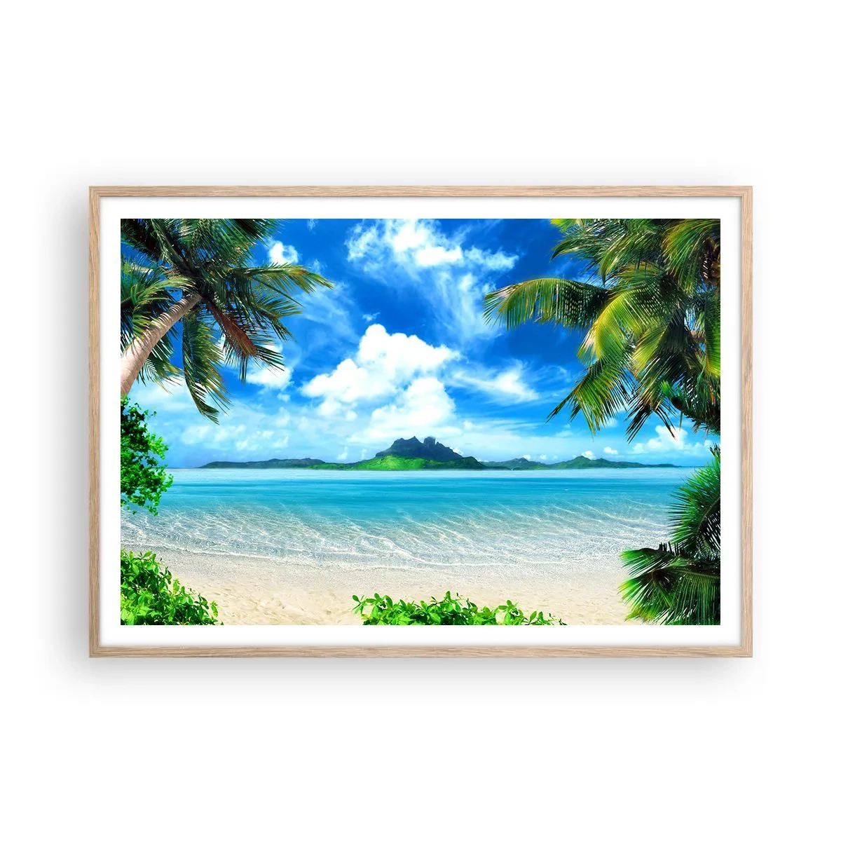 Affisch i ram av ljusek - Tropikens azur - 100x70 cm
