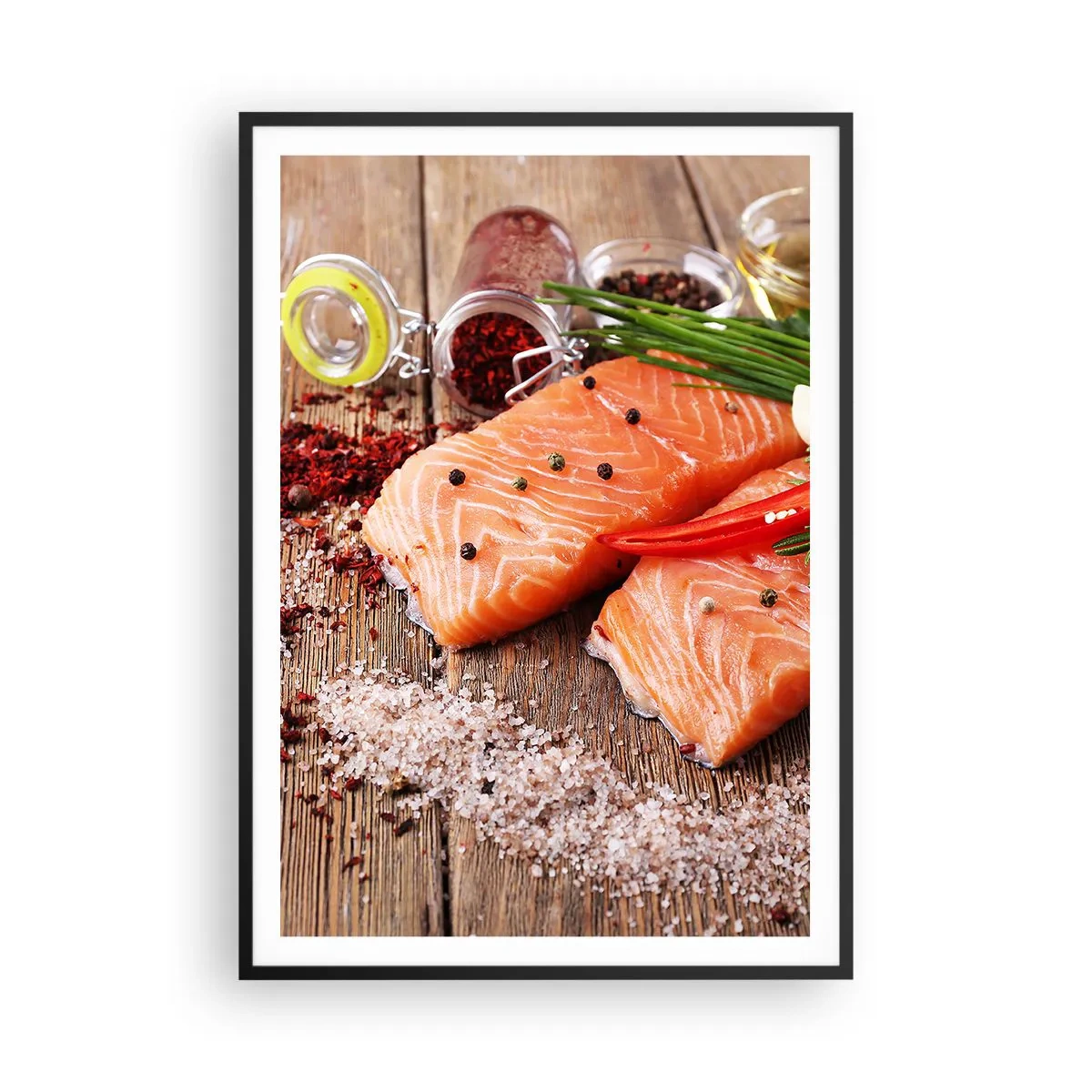 Affisch i svart ram - Norskt äventyr i köket - 70x100 cm