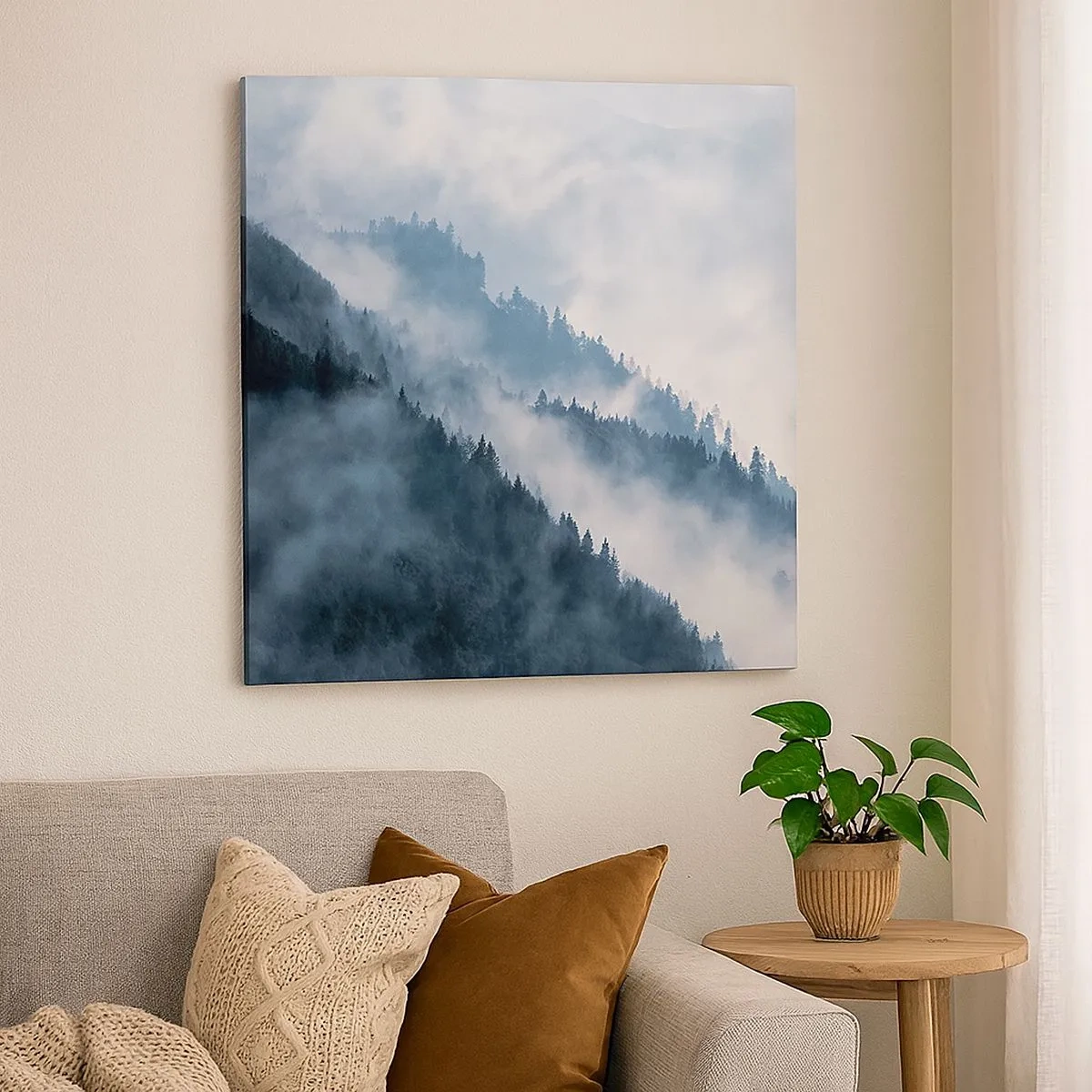 Canvastavla - Bild på duk - Fjällens mystik - 30x30 cm