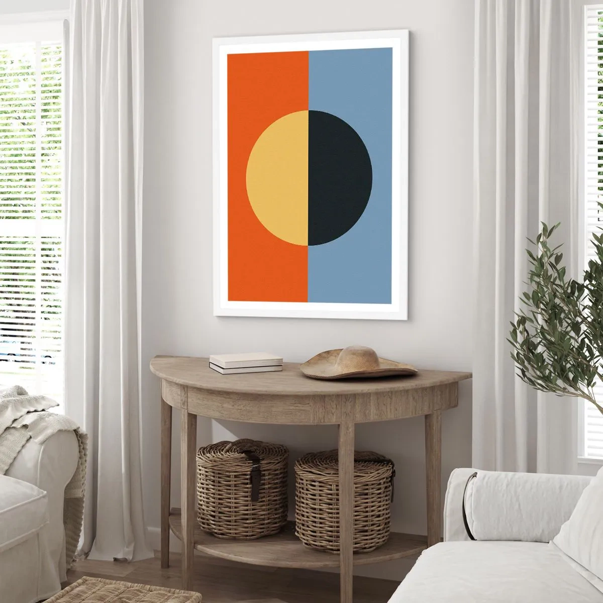 Affisch i vit ram - Komposition av värme och kyla - 50x70 cm