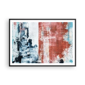 Affisch i svart ram - Abstrakt halvt om halvt - 100x70 cm