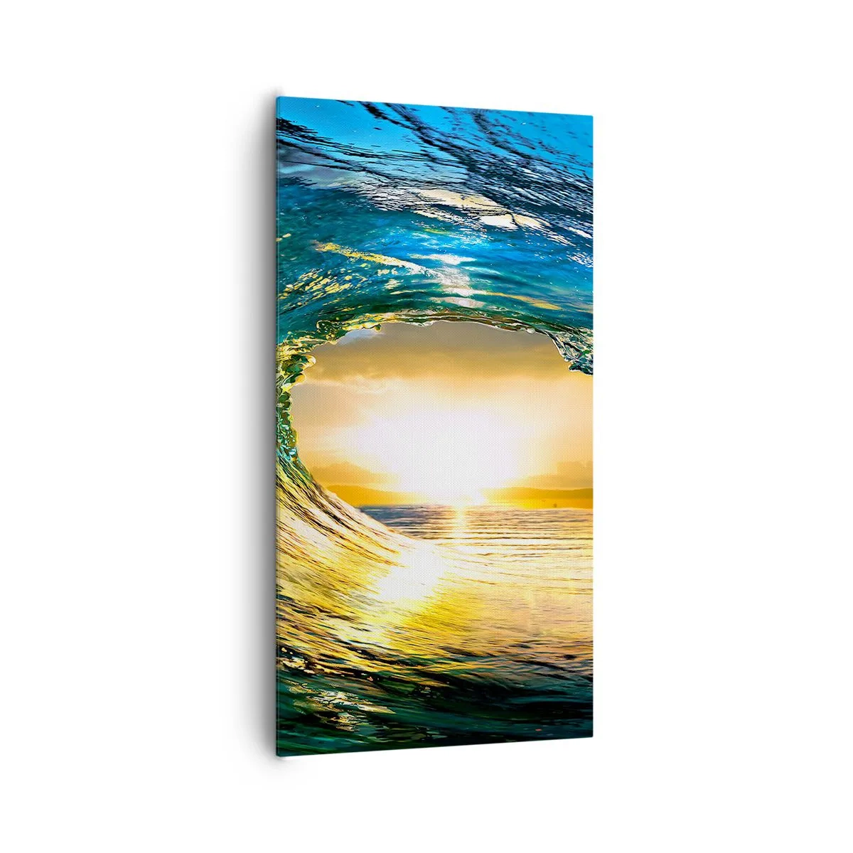 Canvastavla - Bild på duk - I smaragd-guld kristall - 65x120 cm