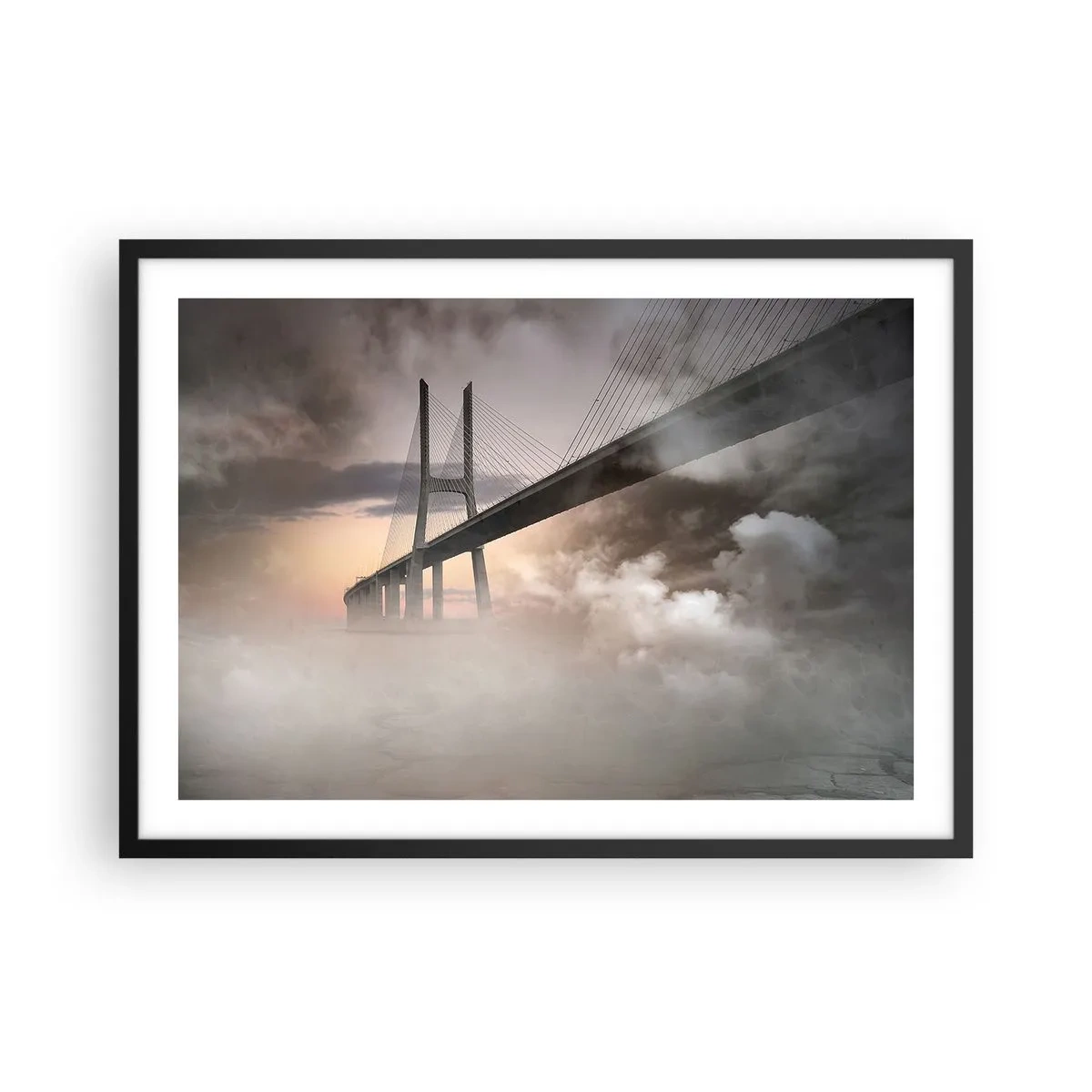 Affisch i svart ram - Vid en flod som inte finns - 70x50 cm