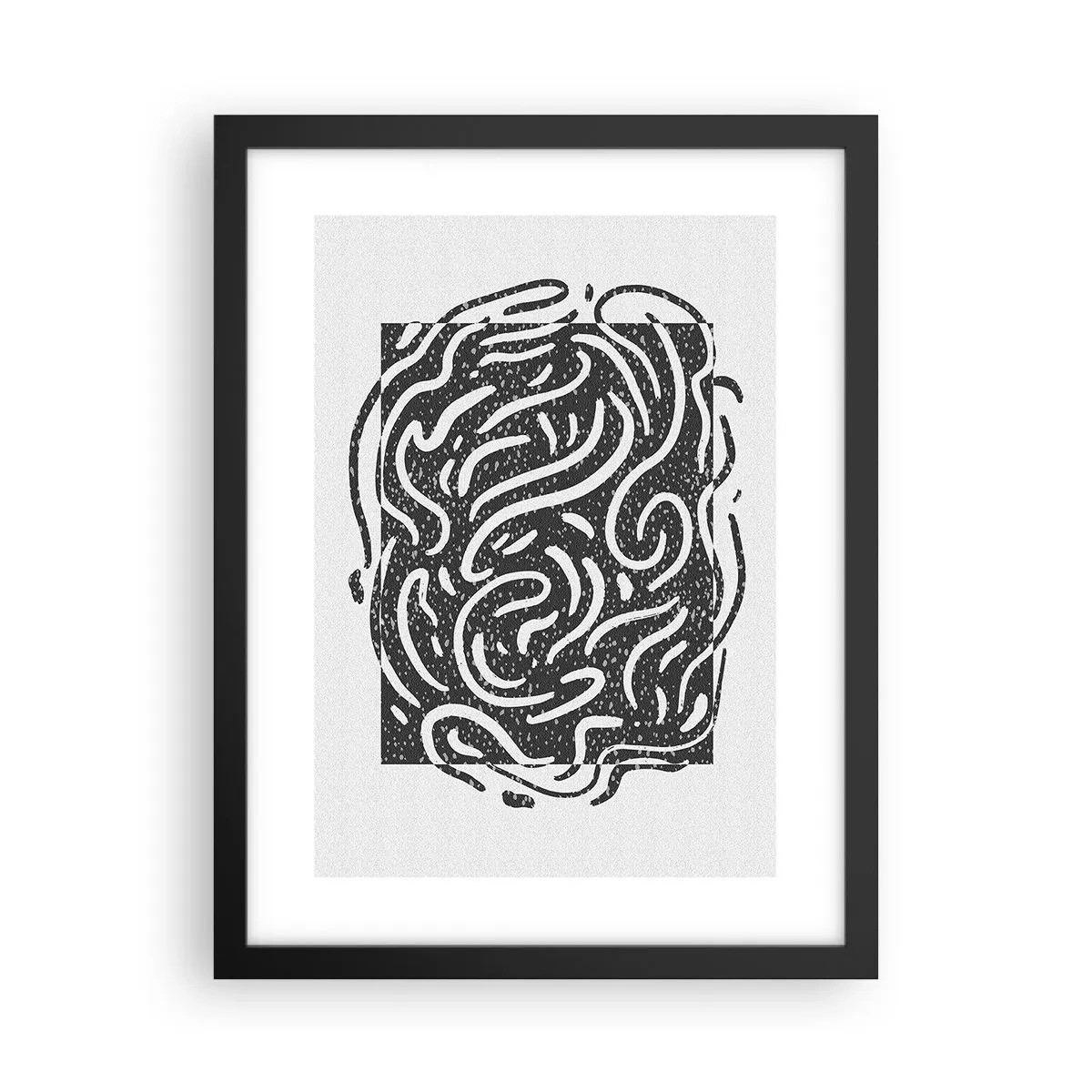 Affisch i svart ram - Abstraktion: en dans av glädje - 30x40 cm