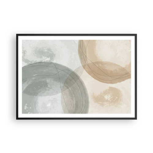 Affisch i svart ram - Världars samspel - 100x70 cm