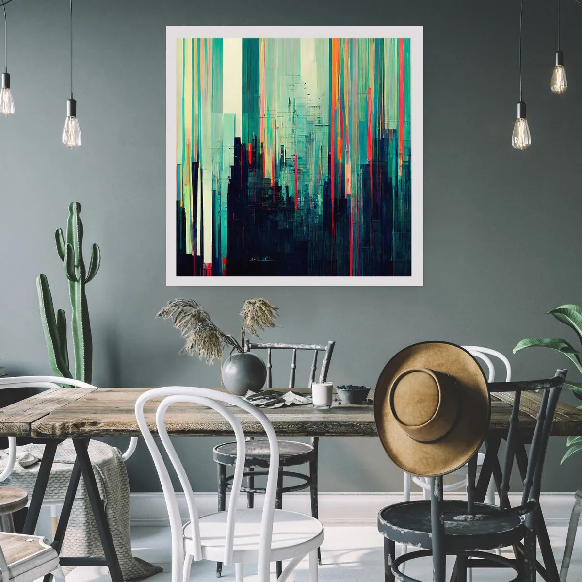 Affisch - Futuristisk stad - 40x40 cm