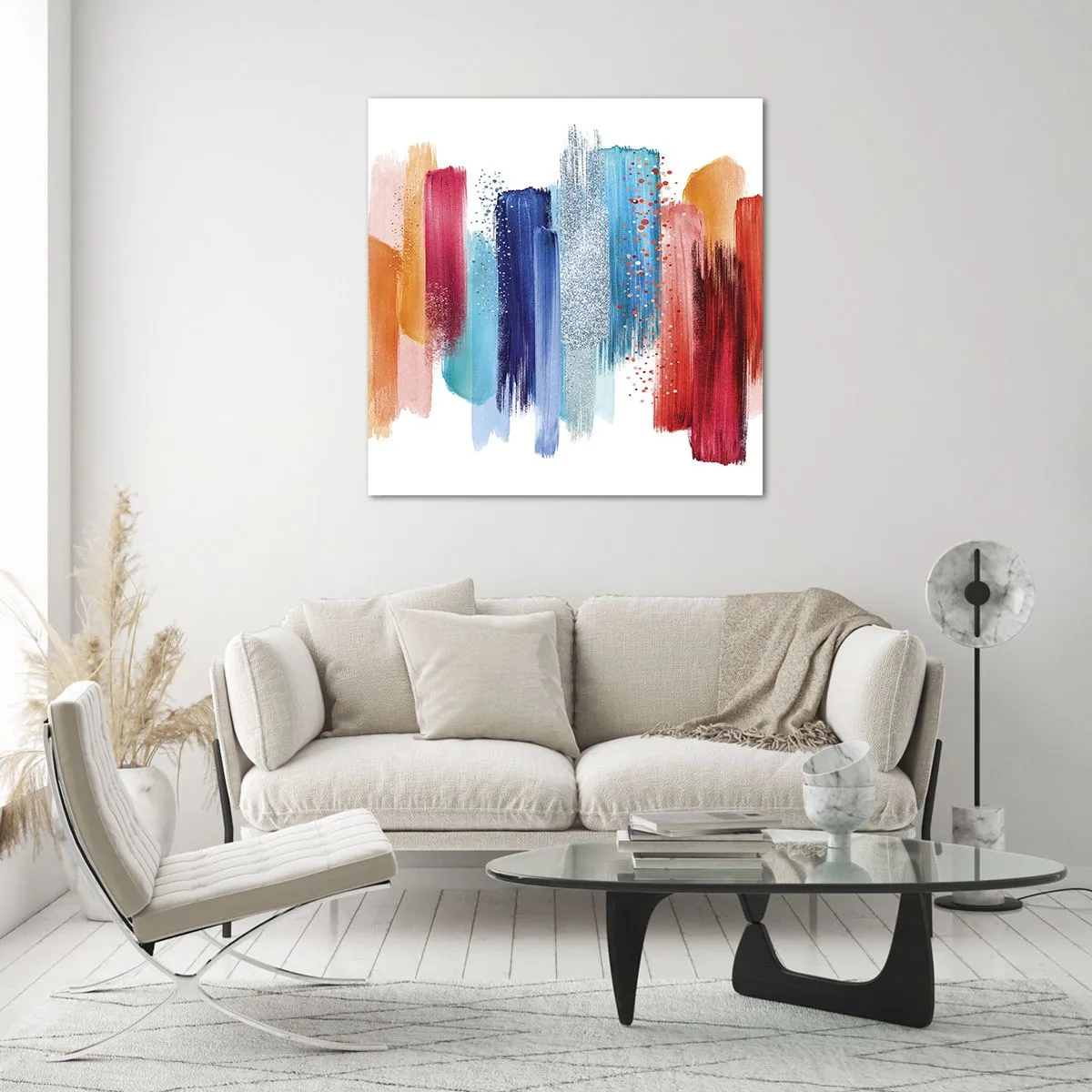 Glastavla - Bild på glas - Upp och ner  - 50x50 cm