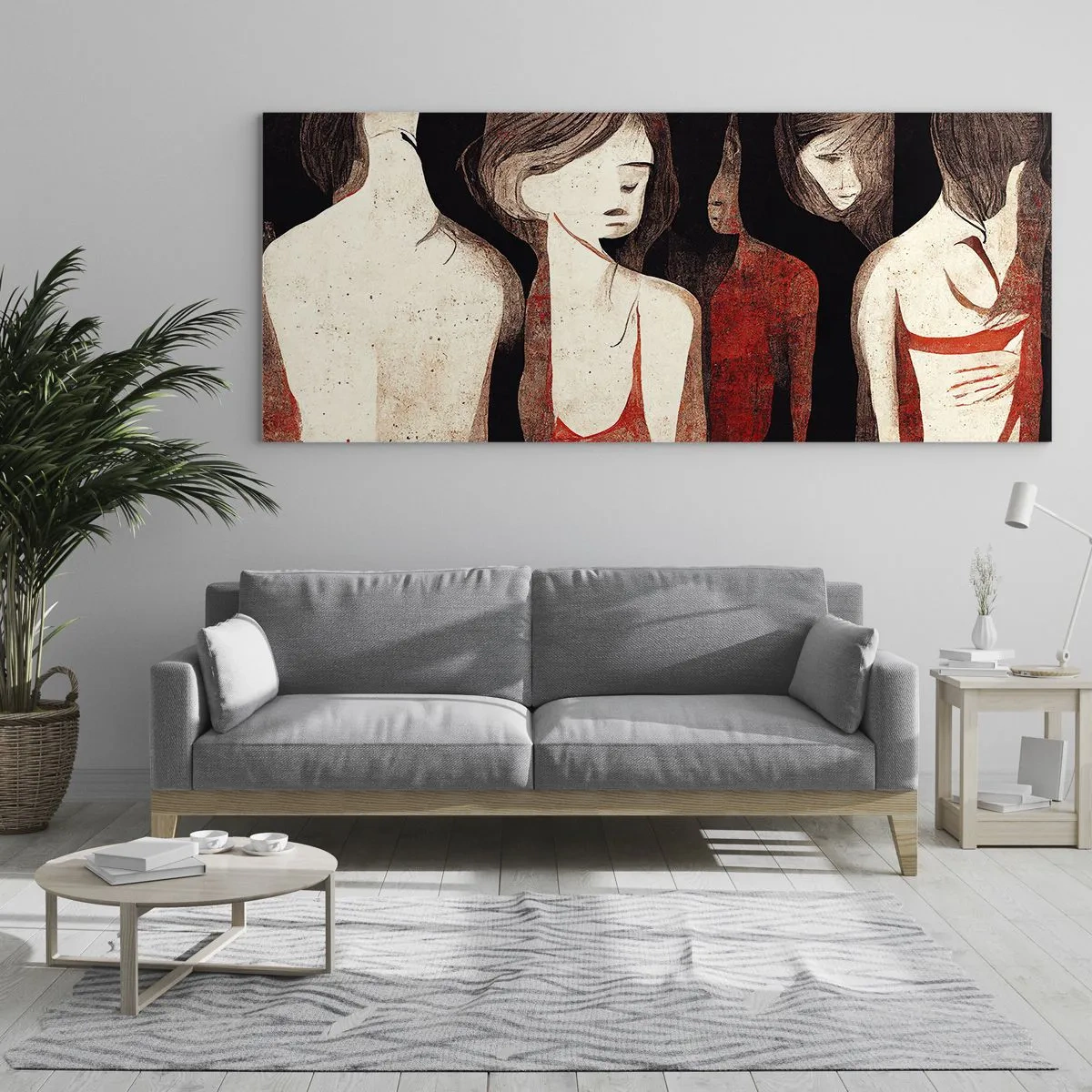 Glastavla - Bild på glas - Madonnor av mörker - 120x50 cm