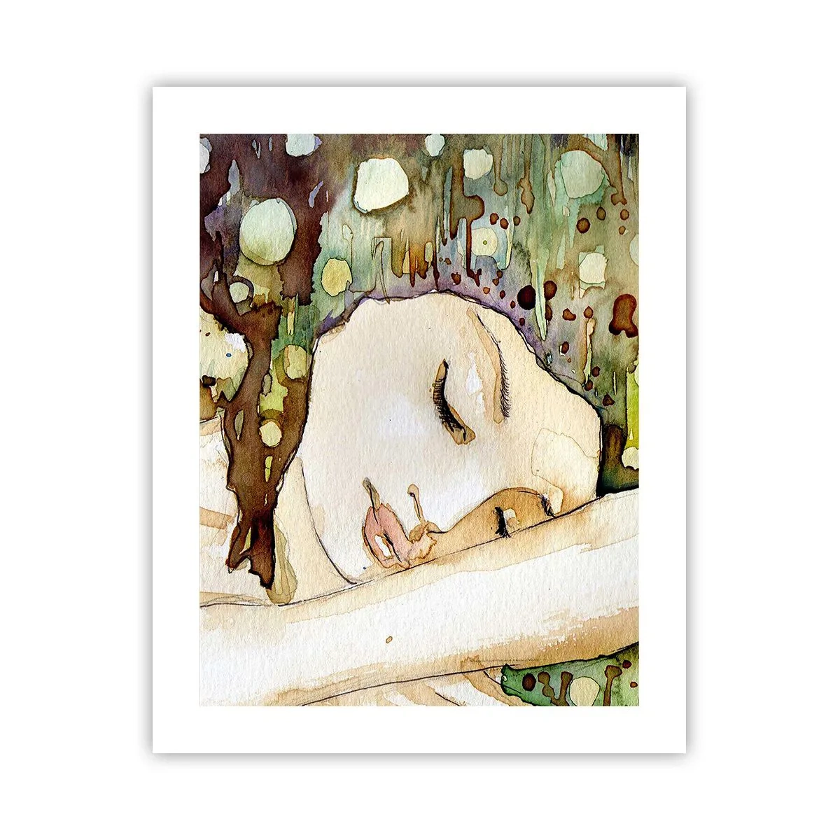Affisch - Smaragd-viol dröm - 40x50 cm