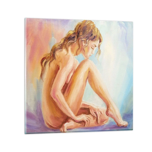 Glastavla - Bild på glas - Kärlekens akt - 50x50 cm