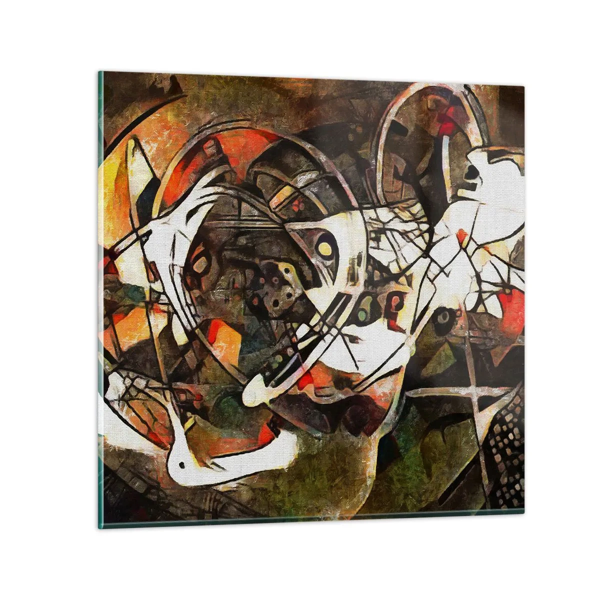 Glastavla - Bild på glas - Hör du rörelse? - 50x50 cm