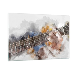 Glastavla - Bild på glas - Poesi mellan strängarna - 120x80 cm