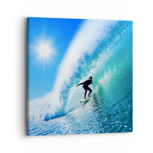 Canvastavla - Bild på duk - Genom stora blåa - 30x30 cm