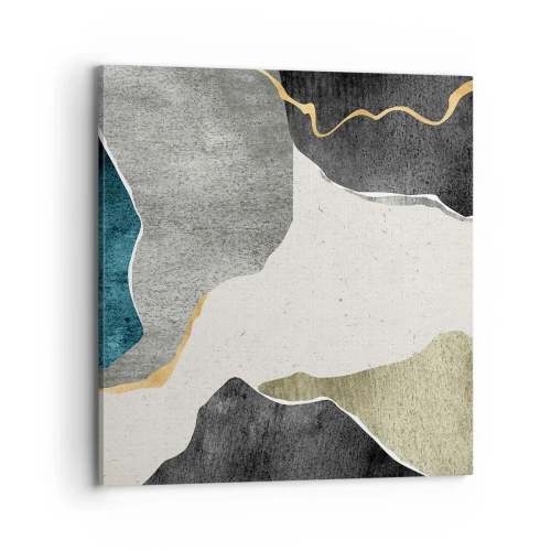 Canvastavla - Bild på duk - Mosaikkomposition med en guldtråd - 70x70 cm