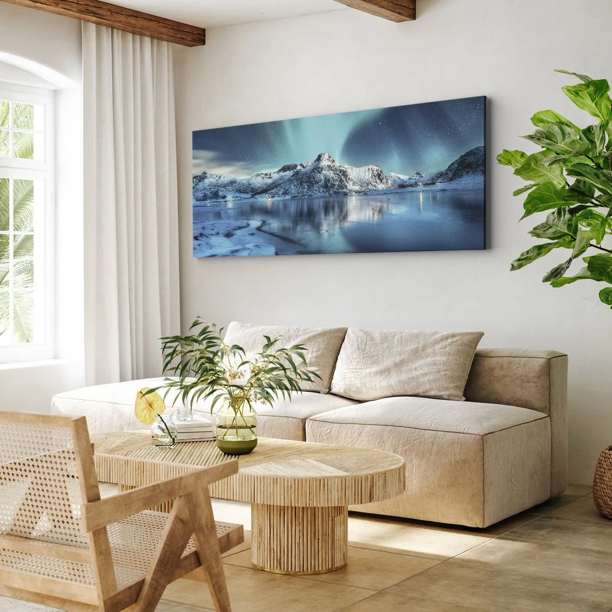 Canvastavla - Bild på duk - Ljusets natt - 100x40 cm