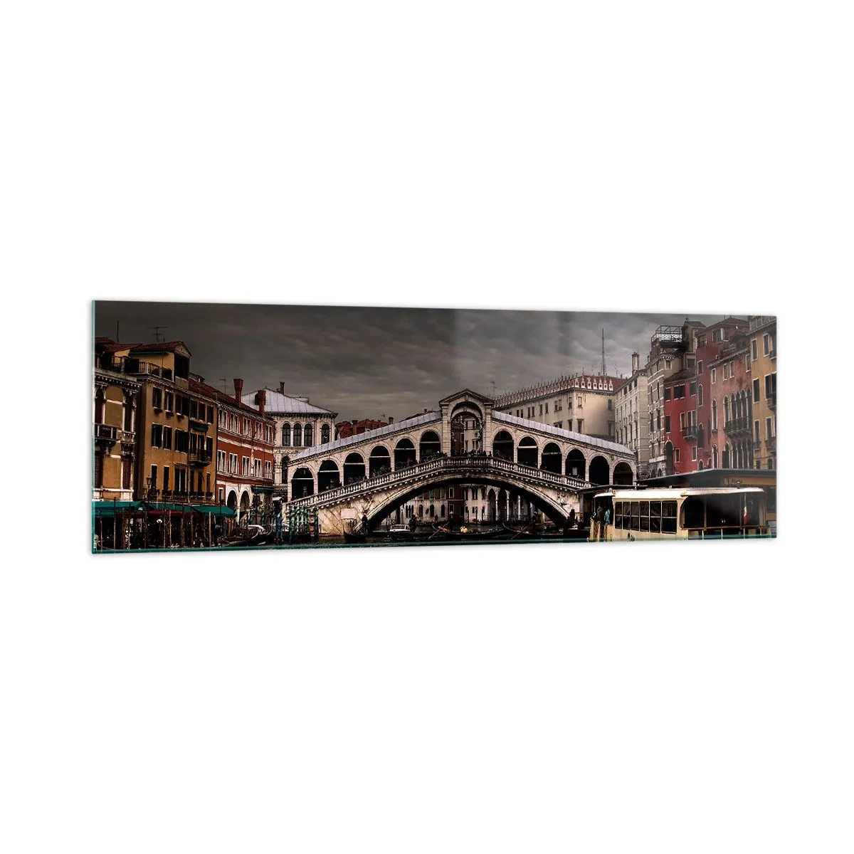 Glastavla - Bild på glas - Ett löfte om en kväll i Venedig - 160x50 cm