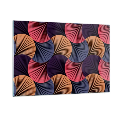 Glastavla - Bild på glas - I en cirkulär rytm - 120x80 cm