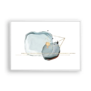 Affisch i vit ram - En studie av droppar - 100x70 cm