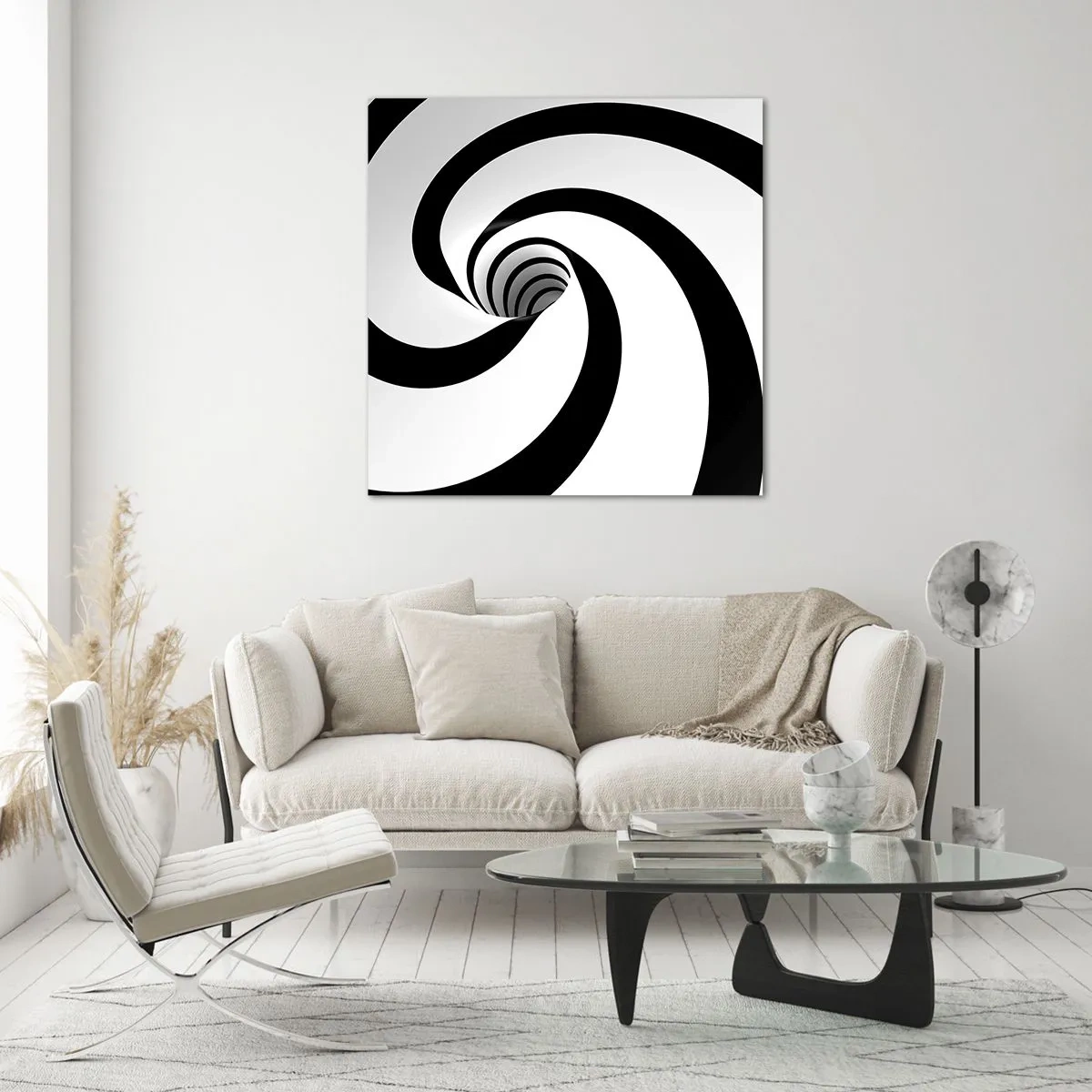 Glastavla - Bild på glas - Underkasta sig virveln? - 50x50 cm