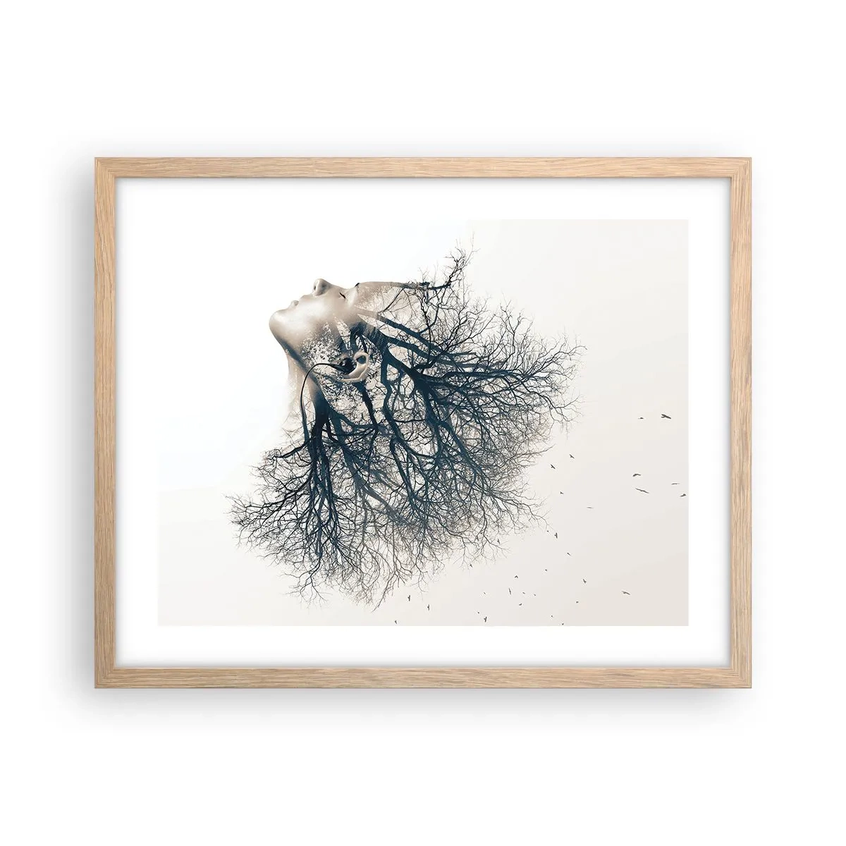 Affisch i ram av ljusek - Lyssnar på trädens viskningar - 50x40 cm