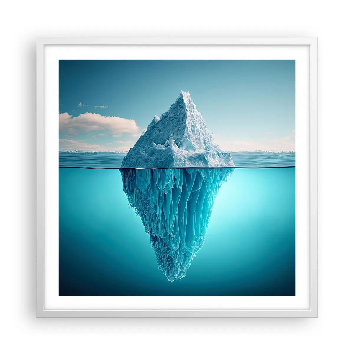 Affisch i vit ram - Isdrottning - 60x60 cm