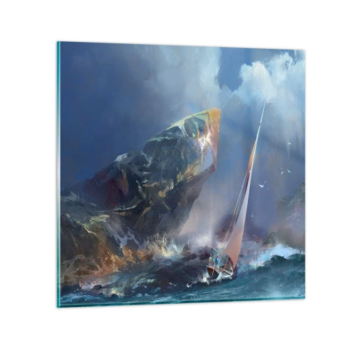 Glastavla - Bild på glas - Modig vinner - 60x60 cm