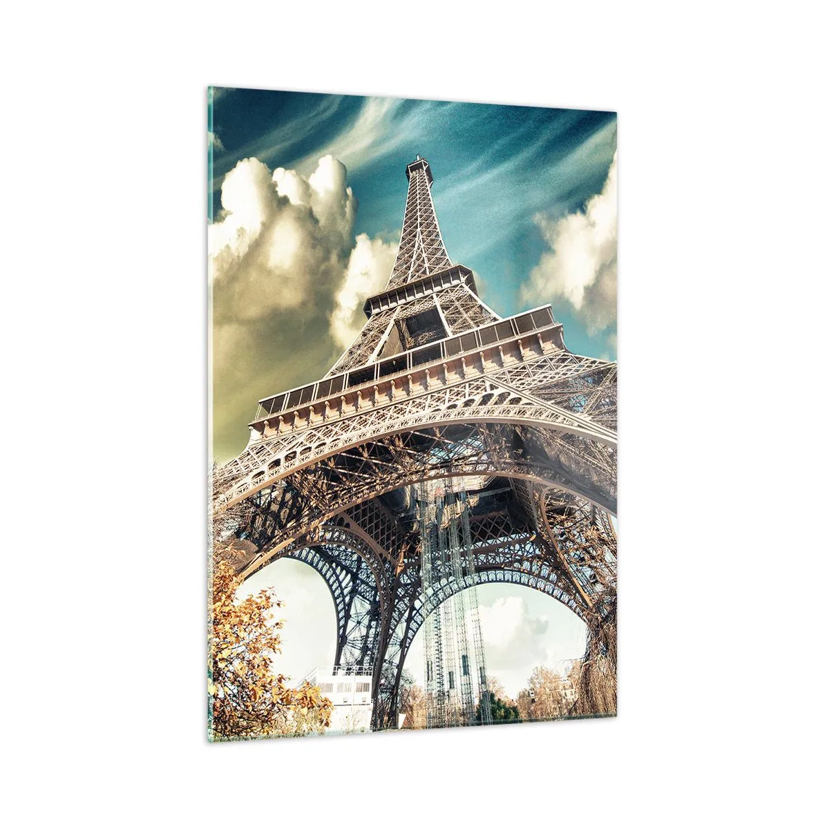 Glastavla - Bild på glas - Och på hösten i Paris... - 50x70 cm