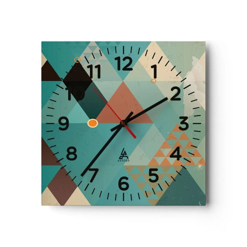 Väggklocka - Klocka på glas - Mångfaldens enighet, enighetens mångfald - 40x40 cm