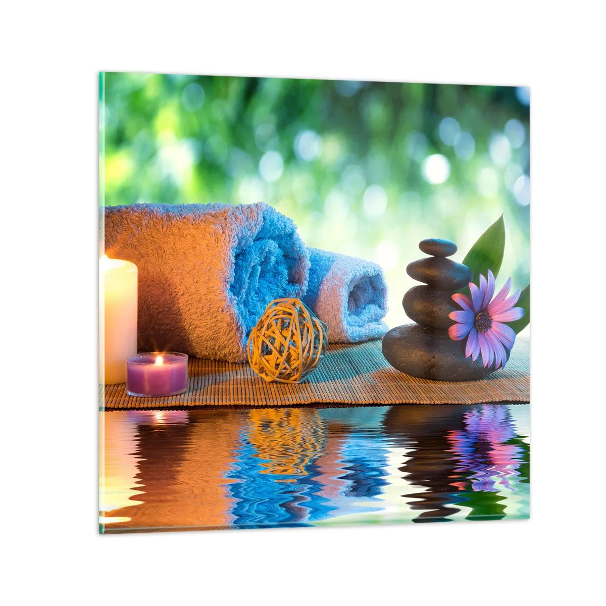 Glastavla - Bild på glas - Tid för kroppen - 60x60 cm