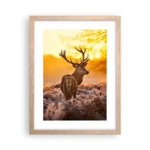 Affisch i ram av ljusek - Höstskogens kung - 30x40 cm