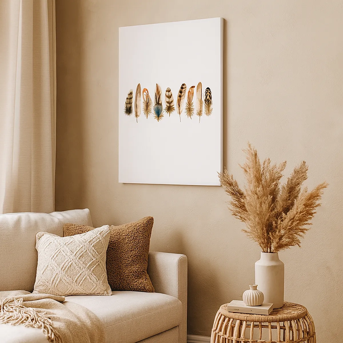 Canvastavla - Bild på duk - Fjädervariation - 50x70 cm