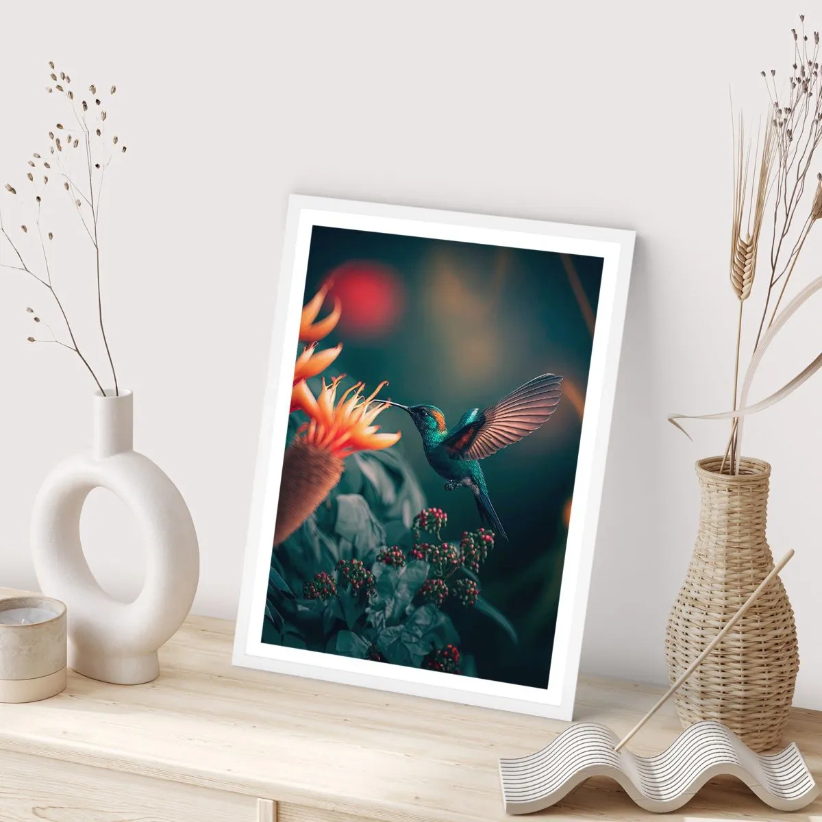 Affisch i vit ram - Ett verkligt färgglatt liv - 70x100 cm