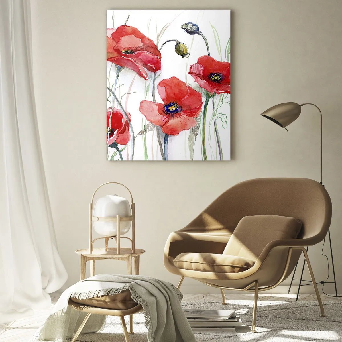 Glastavla - Bild på glas - Polska blommor - 50x70 cm
