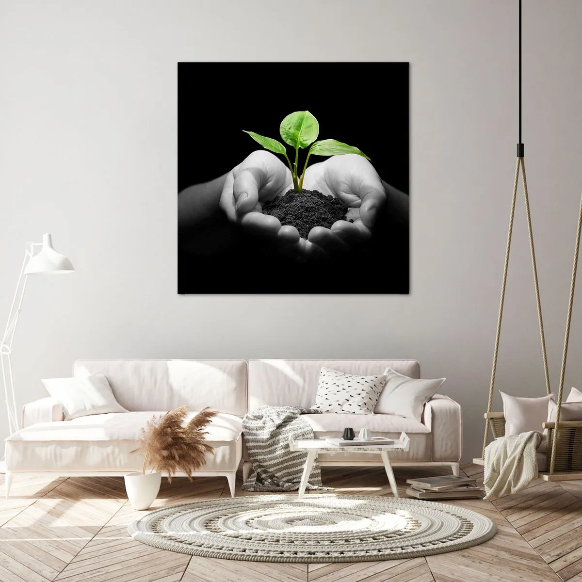 Canvastavla - Bild på duk - Jag älskar naturen och skyddar den - 30x30 cm