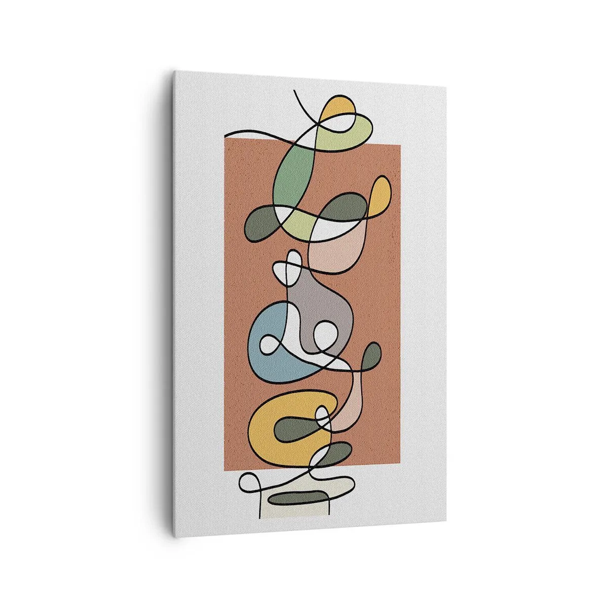 Canvastavla - Bild på duk - Abstraktion: en färgglad dans - 80x120 cm