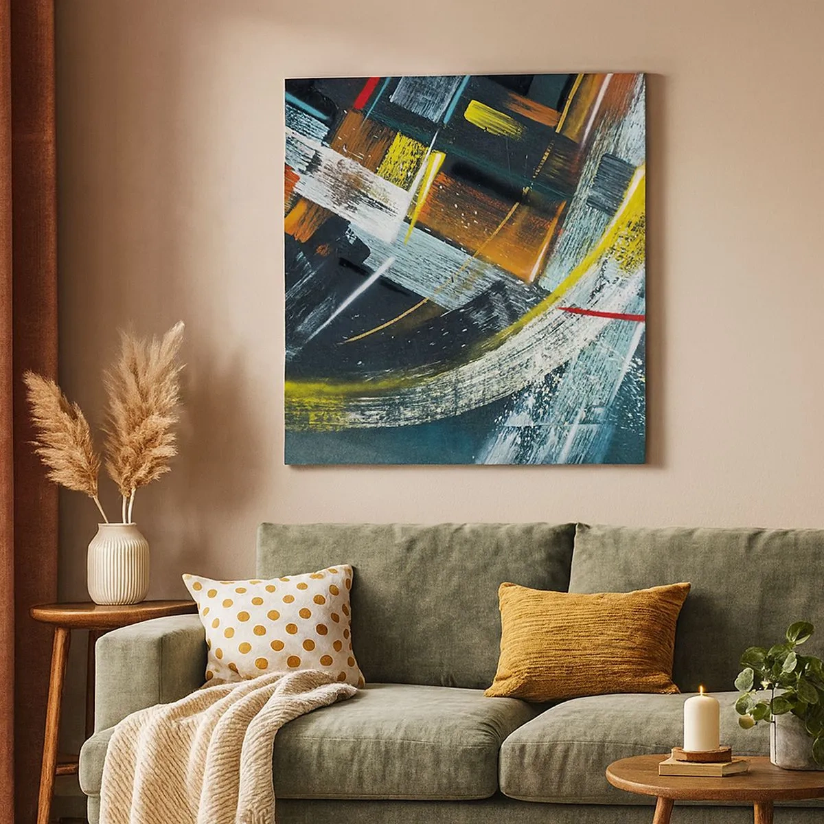 Canvastavla - Bild på duk - Rörelsens energi - 30x30 cm