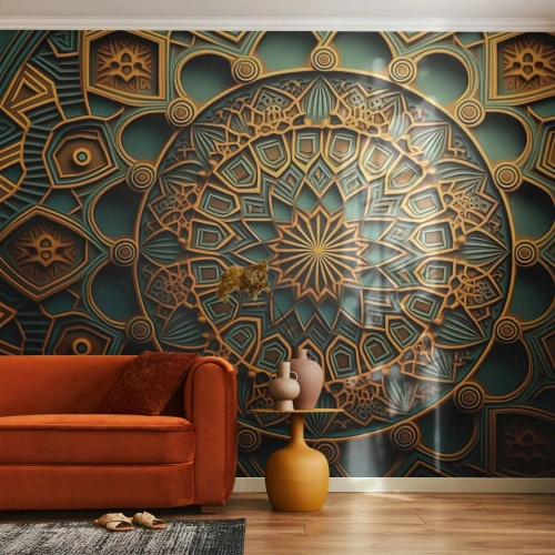 Fototapet Premium Sand - I ett arabiskt klimat - Mosaik, arabiska, Dekorationer - 500x350 cm